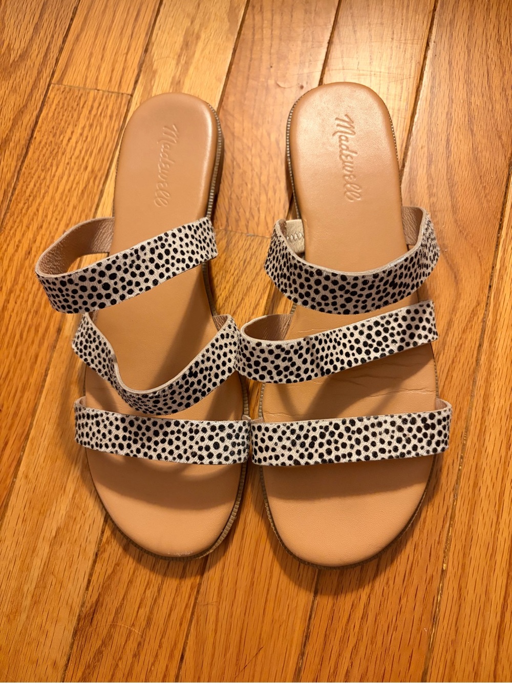 Madewell Tan Sandal with Spotted Straps